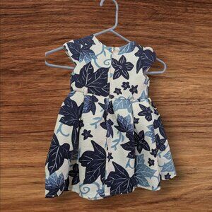 Sweet Heart Rose Toddler Girls Floral A-Line Dress 4T Blue & White